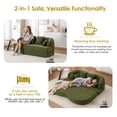thumbnail image 5 of 70 Inch Convertible Sleeper Sofa Bed, 2-in-1 Foldable Chenille Sofa Bed with 4 Pillows, Modern Boneless Compressed Curved Couch for Living Room Apartment Small Space, Green, 5 of 8