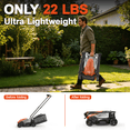 thumbnail image 4 of FLOYANT 14in Lawn Mower，Electric Lawn Mower with 5-Position Height Adjustment,Walk-Behind Push Mowers with 35L Grass Bag, 2 x 5.0Ah Batteries & Charger Included, 4 of 10
