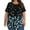 Green, variant on QUNYINEY Women Blouses Casual Floral Plus Size Short Sleeve Tops Crew Neck Pullover Pleated Loose Women Shirts
