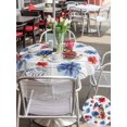 thumbnail image 5 of Outdoor Tablecloth with Umbrella Hole for Patio/Picnic/Party/Camping, 4th of July Waterproof Table Cloth Round Cover Washable, Independence Day Floral Blue Red Botanical (Dia 54"), 5 of 9