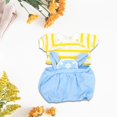 thumbnail image 1 of Ropa de muñeca de vinilo, tus propias muñecas, imaginación, bricolaje para niñas pequeñas, ropa de muñeca para niña con manos en Outifit para muñeca rayas amarillas, 1 of 7