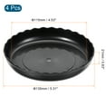 thumbnail image 2 of Uxcell Plastic Wave Round Plant Pot Saucer Flower Drip Tray 4pcs Black 5.3", 2 of 5