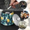 thumbnail image 4 of Yayeee Ashtray with Lid for Cigarette Smokeless Stainless Steel Home Ash Holder, Lemon Leaves, 4 of 7