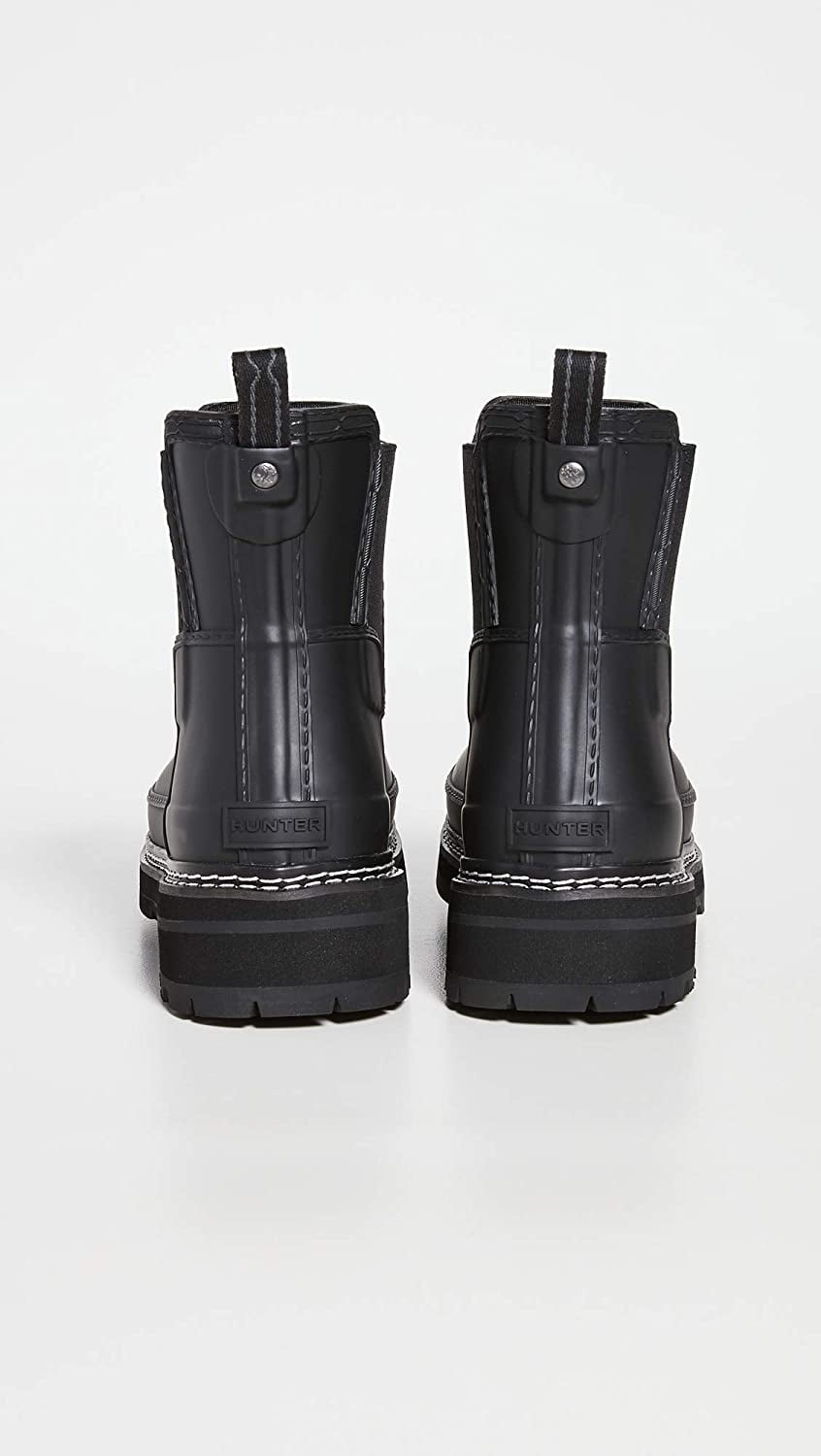 Hunter Women's Refined Stitch Detail Chelsea Boot In Black