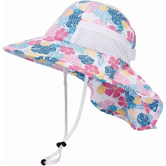Toddler Sun Hat for Baby Kids Summer UPF 50  Sun Protection Beach Hats for Boys Girls Wide Brim Outdoor Play Hat