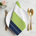 thumbnail image 2 of Navy Blue Green Stripe Cloth Napkins, Modern Art Horizontal Striped Washable and Reusable Dinner Napkins Set of 8, Table Napkin for Kitchen Party Birthday Wedding Hotel Housewarming 20"x20", 2 of 9