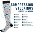 thumbnail image 4 of Coolnut 1 Pair Beautiful Floral Pattern Compression Socks 20-30mmHg Knee High Women Socks Tube Athletic Stockings for Men Sport Soccer Running Cycling Medical Nurse Winter Travel Gift, 4 of 7