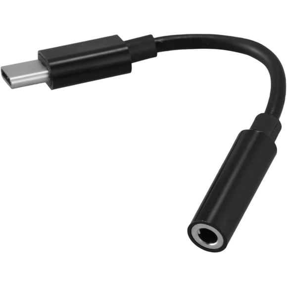 HUGFEGWE Adaptateur de Câble USB C vers Prise Casque/écouteurs 3.5mm, Port Type C 3.1 Mâle vers Connecteur Audio Stéréo Femelle 3.5 mm aux pour Moto Z, LeEco le S3/2 Pro et Plus, Noir, CA919-66690