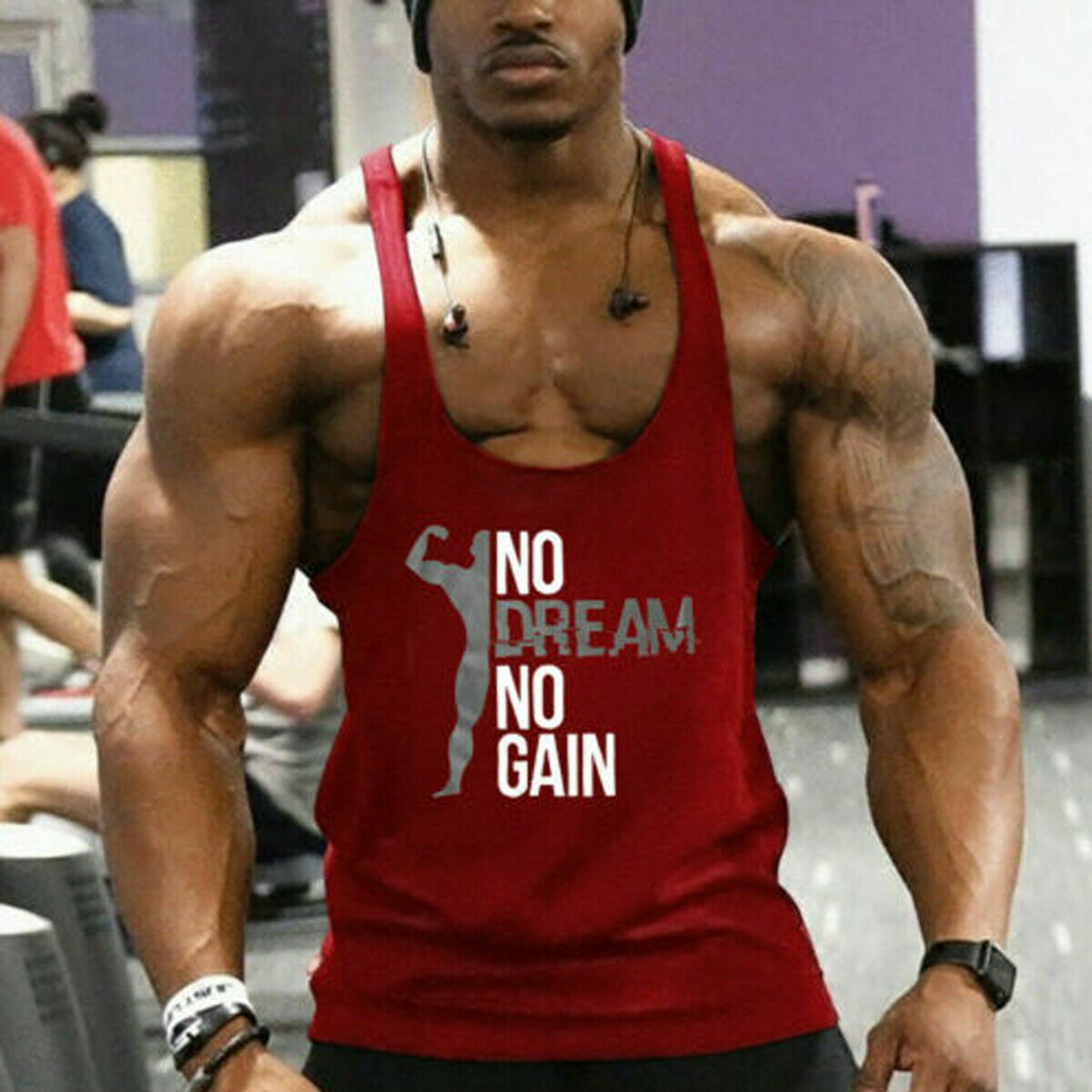 US Men Gym Singlet Tank Top Tee Stringer Bodybuilding Y-Back Muscle Fitness Vest 