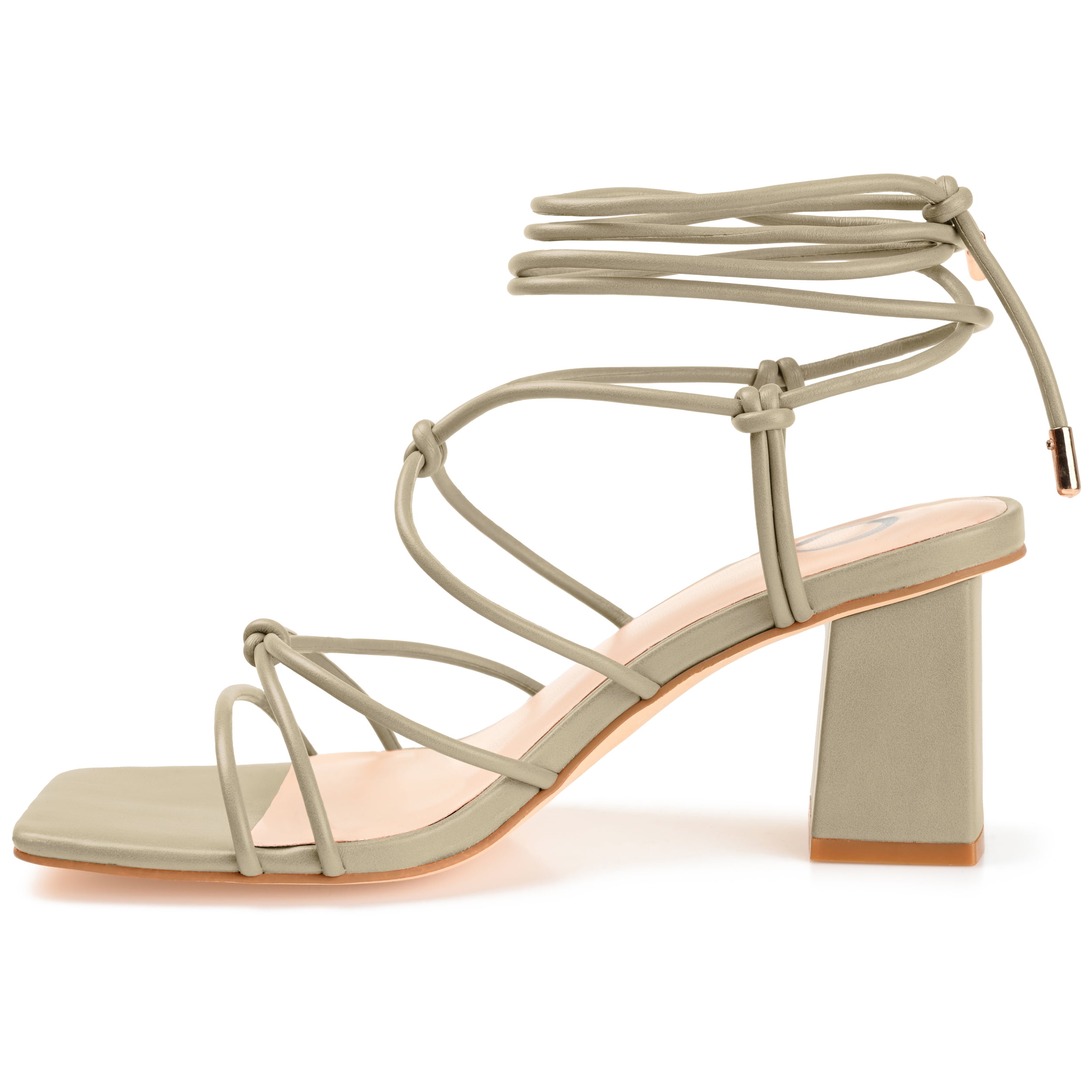 Journee Womens Harpr Open Square Toe Block Heel Dress Sandals