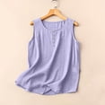thumbnail image 2 of Cilsoka Women Summer Tank Tops Round Neck Sleeveless Front Pleated Button Down Tunic Casual Outfit 2026 Basic Loose Shirts, 2 of 7