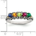 thumbnail image 4 of 14K/Silver Two-Tone Sterling Silver & 14K Five-Stone And Diamond Mother's Ring Semi-Mount (Size 6) Made In Thailand qmr38/5-6, 4 of 5