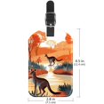 thumbnail image 6 of Square 2Pack PU Leather Kangaroo Cruise Luggage Tag with Privacy Cover and Name ID Tag for Travel Handbags Backpacks Luggage Tags, 6 of 6
