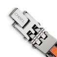 thumbnail image 3 of Bracelet en Caoutchouc Orange en Acier Inoxydable 9 Po, 3 of 4