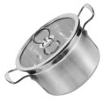 thumbnail image 1 of CRAFTHROU 1Set Silver Pot with Comfortable Grip and Lid Ideal for Preparing Family Meals, 1 of 5