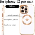 thumbnail image 2 of for iPhone 12 Pro Max Case Compatible with MagSafe, Luxury Love Heart Soft Phone Case, Full Camera Lens Protection Magnetic Case for iPhone 12 Pro Max for Women Girls (6.7") - White, 2 of 12