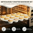 thumbnail image 5 of Kikcoin Bakeware Set, 21-Piece Baking Pans Set Kitchen Carbon Steel Baking Sheet Pans with Silicone Handles, Cookie Sheets Nonstick(Beige), 5 of 11