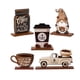 thumbnail image 1 of Conjunto de decoración de bandeja de café de 5 piezas Señales de madera decorativas decorativas decoraciones de mesa creativas para el café de, 1 of 8