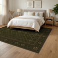 thumbnail image 3 of ODIKA 6'x9' Washable Area Rug Non-Slip, Chair-Friendly, Boho Vintage Scrolled Border Diamonds Repeating Symmetrical Tone for Dining Room, Under Table, Office Décor, 3 of 7