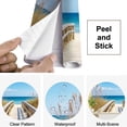thumbnail image 4 of Peel and Stick Wallpaper Sea Beach Nature Landscape Sky Sun Wooden Path Grasses Natural Modern Art Wall Mural Decor Self Adhesive and Removable 69in x 98in, 4 of 8