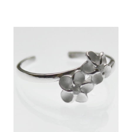R.H. Jewelry Hawaii Silver Toe ring - Two Plumeria Flower Toering