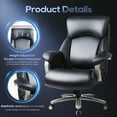 thumbnail image 3 of EverPick Big and Tall Office Chair 500lbs-Heavy Duty Ergonomic Computer Chair with Extra Wide Seat, High Back Executive Large Desk Chair, Black, 3 of 6