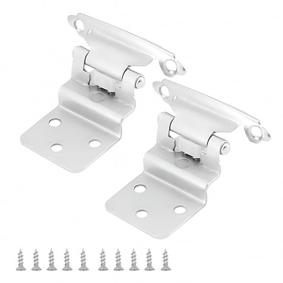 LAMIRO 2Pcs Kitchen Cabinet Self Closing Face Mount Cupboard 3/8" Inset Door Hinges
