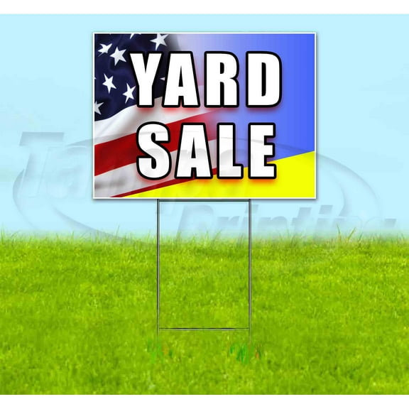 Yard Sale (18" x 24") Yard Sign, Includes Metal Step Stake