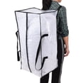 thumbnail image 3 of RUseeN 6 Pack Heavy Duty Extra Large Clear Moving Bags W/Backpack Straps Strong Handles & Zippers, Storage Totes For Space Saving, Fold Flat, Alternative to Moving Box (Clear), 3 of 8