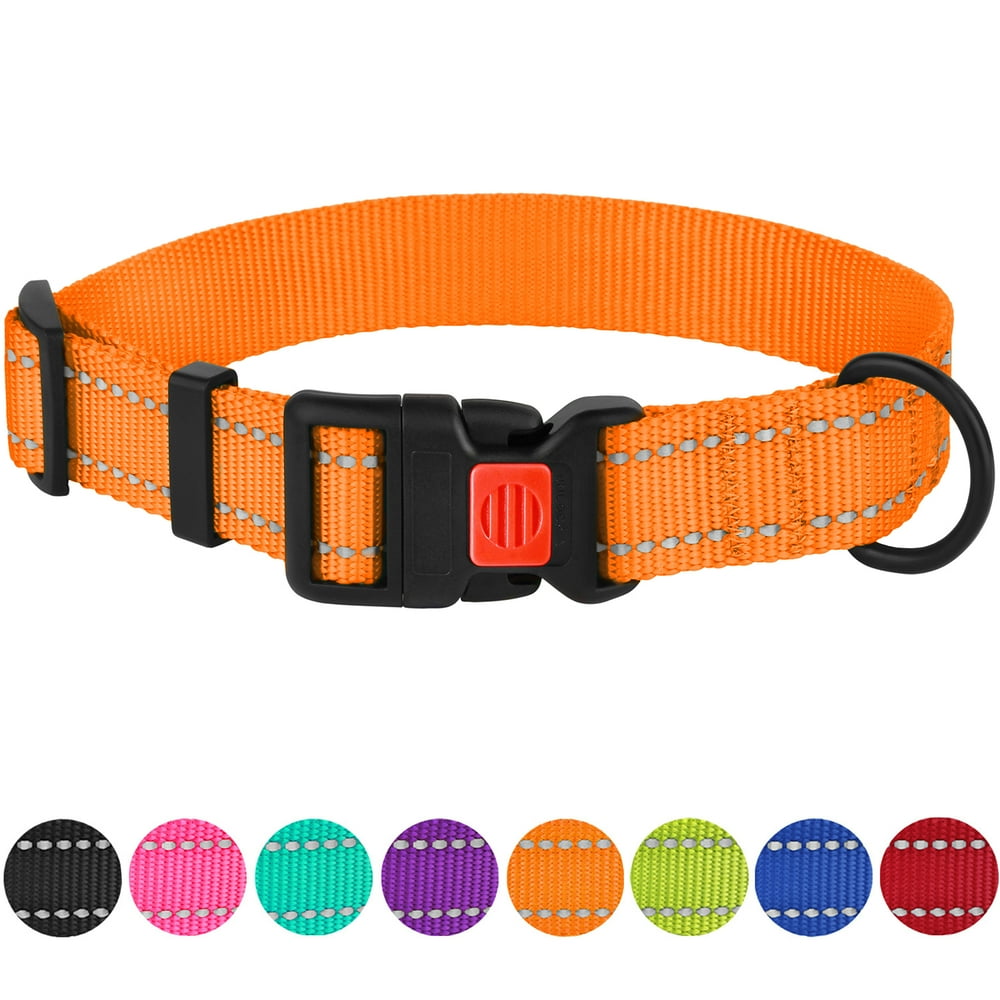 Reflective Dog Collar Safety Nylon Collars for Extra Large Dogs with
