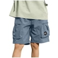 thumbnail image 2 of ITSAME Boys Cargo Shorts, Elastic Waist with Pockets Quick-Dry Summer Fashion Casual Shorts Blue Size 15-16, 2 of 6