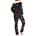 thumbnail image 5 of hirigin Women's Flannel Sleepwear Jumpsuit, Animal Crutch/Gingerbread Man Print Long Sleeve Hood Front Zipper Closure Full Length Romper, 5 of 6