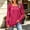 Hot Pink, variant on Womens Ribbed T Shirts with Pockets Loose Fit Squareneck Puff Long Sleeve Casual Fall Fashion Tops Black S
