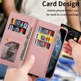 thumbnail image 5 of TECH CIRCLE Cute Shiny Flip Wallet Case with Wrist Strap for iPhone 16 Pro (2024 Release) 6.3", Built-in Stand, 9 Card Slots, Zipper Pocket, PU Leather Protective Lightweight Cover, Rosegold, 5 of 8