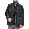 thumbnail image 2 of WILLBEST Jackets for Men Men's Oversized Vintage Corduroy Notched Lapel Button Business Jacket Sport Coat, 2 of 5