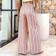 thumbnail image 7 of Womens Pants Elastic Waist Striped Print Lightweight Palazzo Pants Casual Wide Leg Pants with Pockets M, 7 of 7