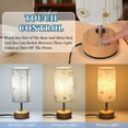thumbnail image 3 of Touch Control Table Lamp with LED Bulb Bedside Lamp for Bedroom Living Room Gold and White Geometric Pattern, 3 of 8