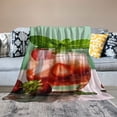 thumbnail image 2 of Fenyluxe Strawberries Glass Mint Leaves Print Throw Blanket for Bed Sofa Living Room Decor All Seasons Soft Plush Blankets Exquisite Gifts 60x80in, 2 of 6