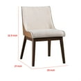 thumbnail image 5 of Iken Side Dining Chair Set of 2-Curved Panel Back-Walnut Brown Wood-Beige, 5 of 6