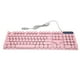 thumbnail image 2 of Teclado para juegos USB redondo 104 teclas retroiluminadas ergonómicas pies plegables teclas multimedia teclado con cable para computadora portátil de escritorio rosa, 2 of 5