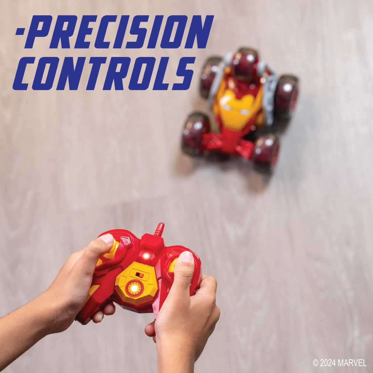 Jada Marvel Iron Man RC Stunt Car with Standing Drift and 360° Rotation, Ages 6+