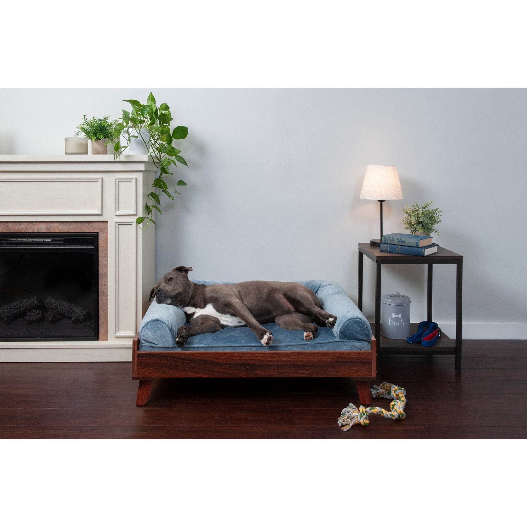 FurHaven Modern Dog & Cat Bed Frame, Walnut Veneer, Large, 1 Count