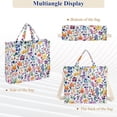 thumbnail image 6 of FORMRS Womens Corduroy Tote Bag Crossbody Shoulder Handbag with Pocket, Purple Wildflower Pattern, 6 of 7