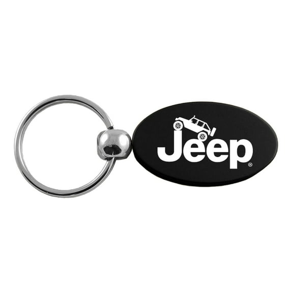 Jeep Climbing Oval Key Ring (Black)