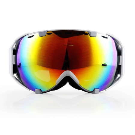 Ediors Ski snowboard Goggles for Men and Women,Anti Fog Eyewear Double Lens All Mountain / UV Protection (105-10, Revo Gold)
