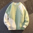 thumbnail image 2 of Yiliang Big and Tall Sweaters for Men Fall and Winter Long Sleeve Warm and Thermal Top Clothes ,Green,3XL, 2 of 5