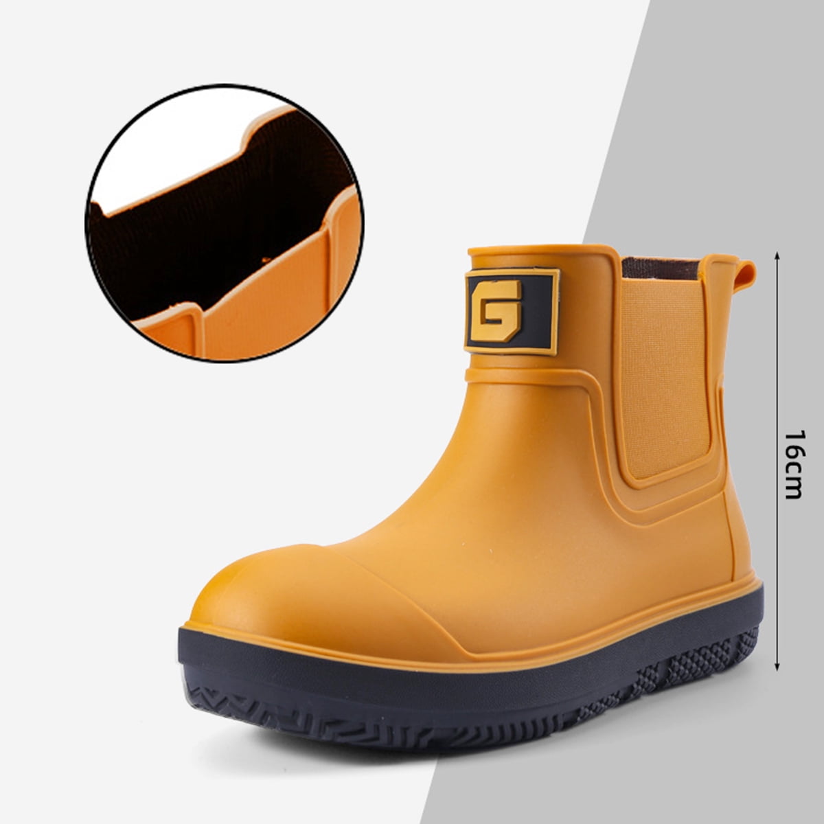AUXDIQ Rain Boots Men Short Ankle Women Waterproof Rain Shoes Outdoor Garden Shoes