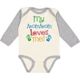 thumbnail image 3 of Inktastic Mommom Loves Me Childs Boys or Girls Long Sleeve Baby Bodysuit, 3 of 5