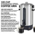 thumbnail image 2 of Homecraft 100-Cup Coffee Urn and Hot Beverage Dispenser with Dripless Faucet, Quick-Brewing, Stainless Steel, 2 of 5