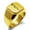 Gold, variant on Stainless Steel Rod of Asclepius Engraved Square Flat Top Biker Style Polished Signet Ring
